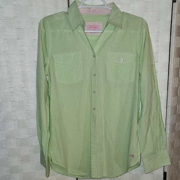 Lilly Pulitzer Gingham Resort Fit Blouse Sz S - Picture 1 of 5